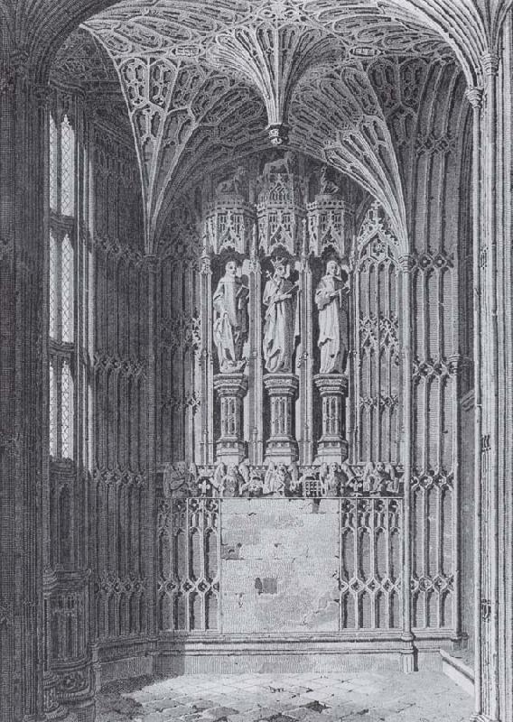 Westminster Abbey,the north aisle of Henry Vii-s Chapel, unknow artist